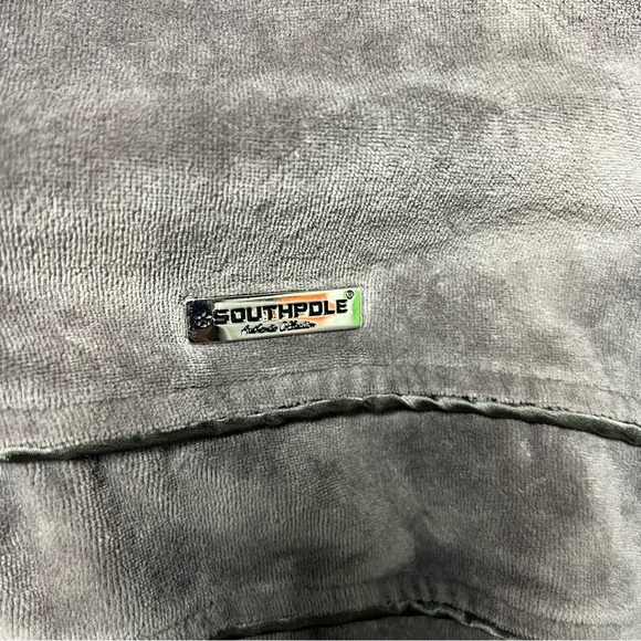 South Pole Mens Full Zip Track Jacket Brown Velour Y2K 90s Vintage Soft XXL - Picture 4 of 5